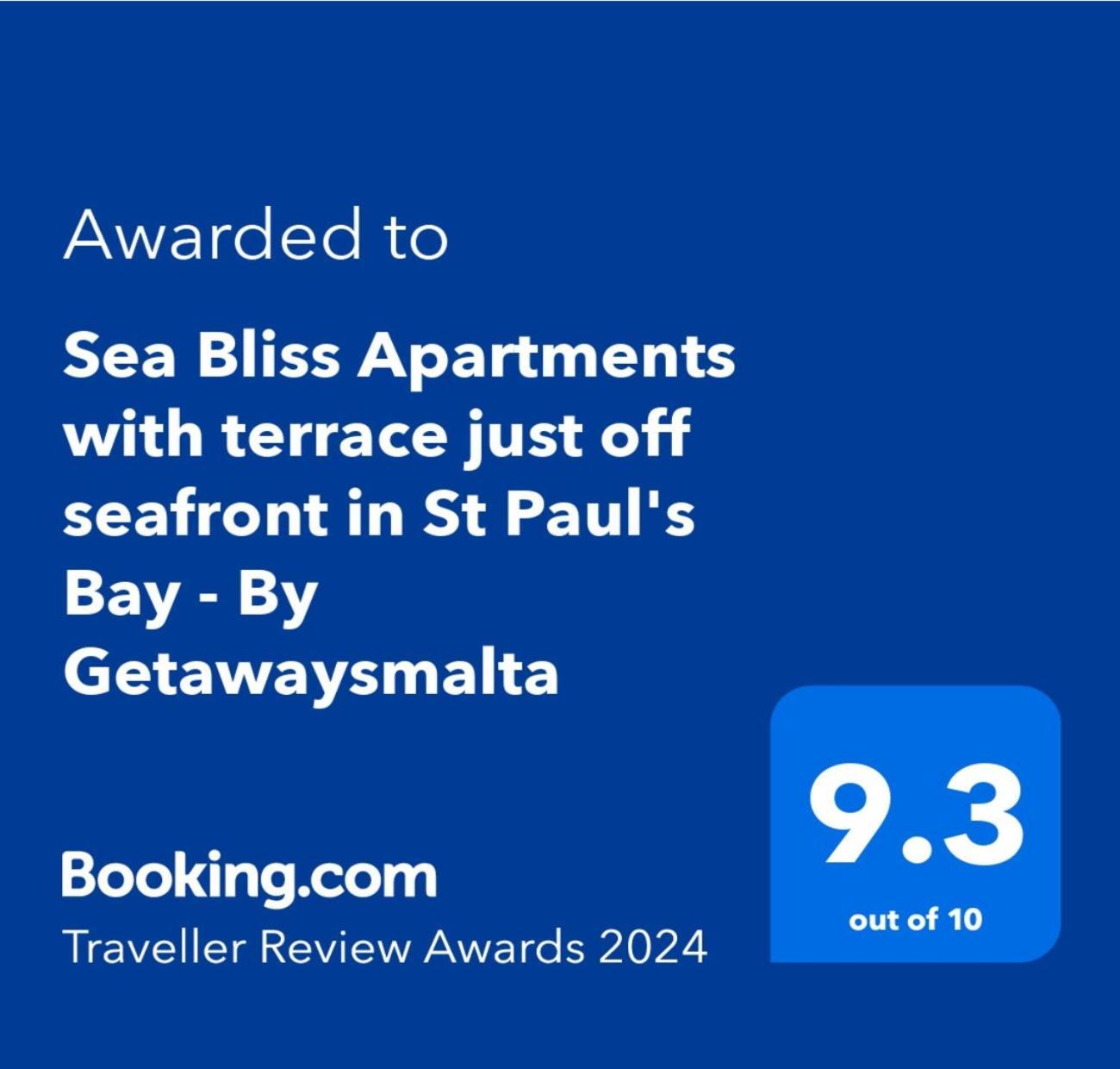 Sea Bliss Apartments With Terrace Just Off Seafront In St Paul'S Bay - By Getawaysmalta 세인트폴스베이 외부 사진